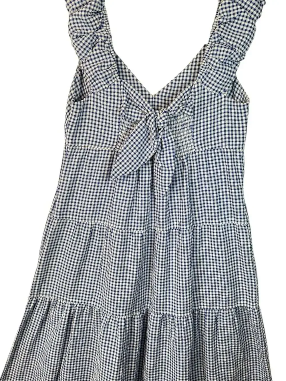 Old Navy Navy White Gingham Tiered Sundress Sleeveless Summer Dress Small